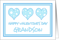 Happy Valentine’s Day for Grandson - Blue Hearts card