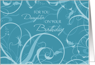 Happy Birthday Daughter - Turquoise Swirls card