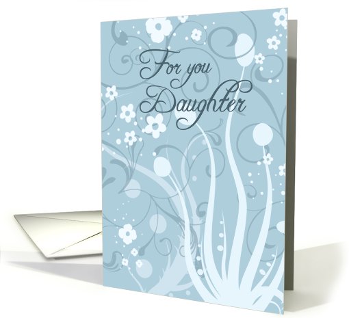 Happy Birthday Daughter - Blue Swirls & Flowers card (753010)