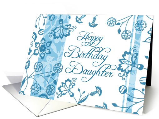 Happy Birthday Daughter - Blue Floral card (753020)