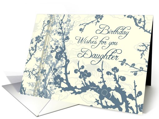 Happy Birthday Daughter - Blue Flowering Trees card (753026)