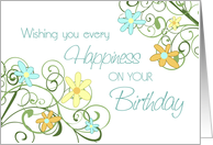 Happy Birthday Teacher’s Aide - Spring Flowers card