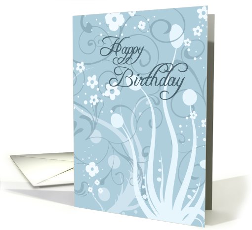 Happy Birthday Teacher's Aide - Blue Swirls card (753363)