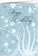 Happy Birthday Teacher’s Aide - Blue Swirls card