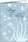 Happy Birthday Teacher’s Aide - Blue Swirls card