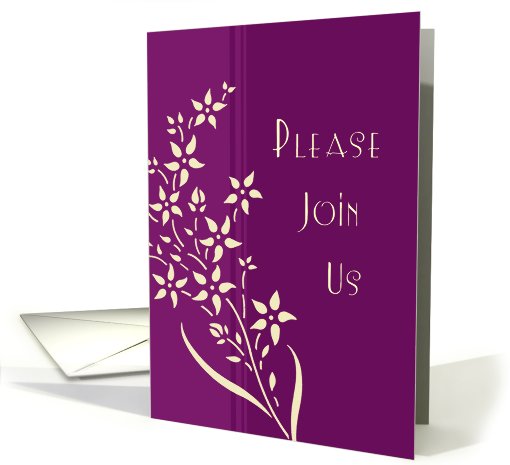 Wedding Invitation - Plum and Yellow Flowers card (755734)