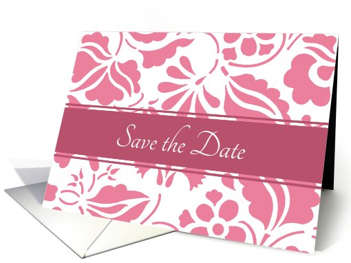 Wedding Save the Date - Honeysuckle Pink Floral card (755785)