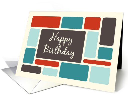 Happy Birthday for Him - Retro Squares card (755904)