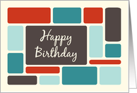 Happy Birthday for Him - Retro Squares card