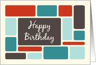 Business Happy Birthday from All of Us - Retro Squares card