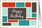 Business Happy Birthday for Employee - Retro Squares card