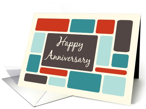 Business Employee Anniversary - Retro Squares card (755916)