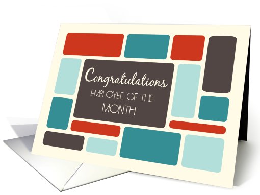 Business Congratulations Employee of the Month - Retro Squares card