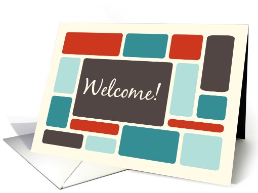 Business New Employee Welcome - Retro Squares card (756334)