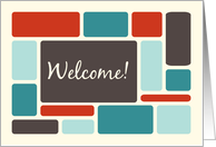 Business New Employee Welcome - Retro Squares card