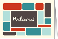 Business New Customer Welcome - Retro Squares card