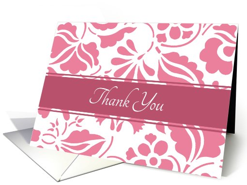 Wedding Gift Thank You - Honeysuckle Pink Floral card (756355)