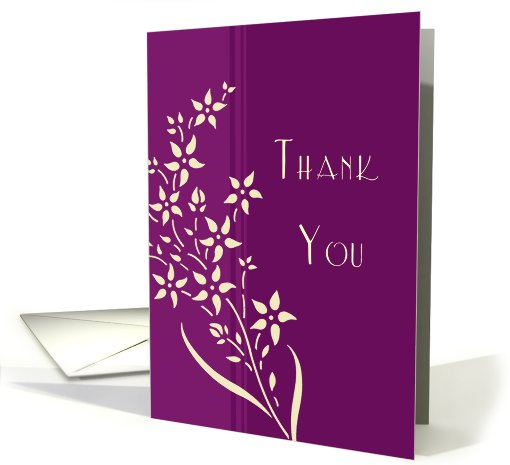 Wedding Gift Thank You - Plum & Yellow Floral card (756358)