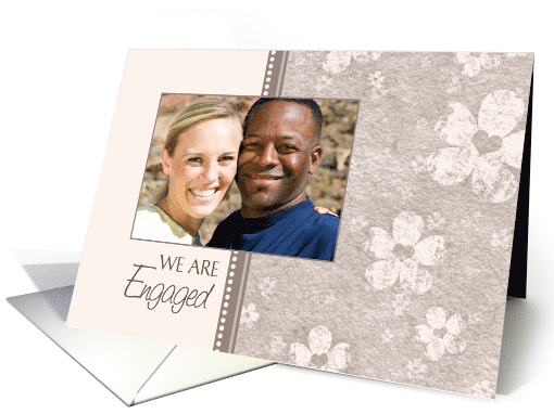 Engagement Announcement Photo Card - Pink Floral card (758941)