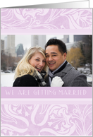 Engagement Announcement Photo Card - Lavender Floral card