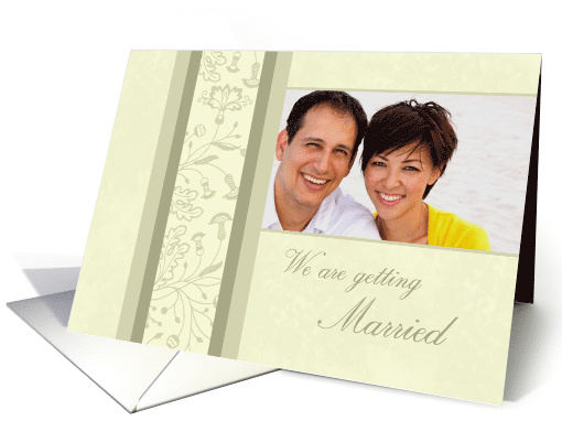 Engagement Announcement Photo Card - Beige Floral card (758946)