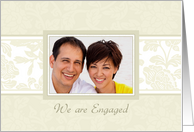 Engagement Announcement Photo Card - Beige Floral card