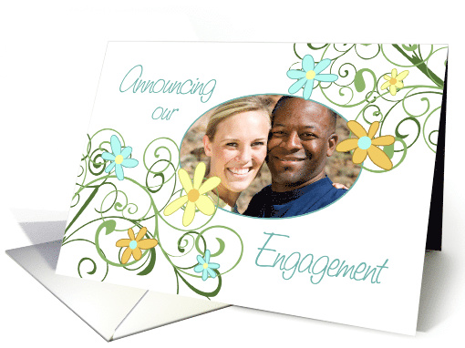 Engagement Announcement Photo Card - Spring Flowers card (758949)