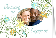 Engagement Announcement Photo Card - Spring Flowers card