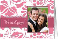 Engagement Announcement Photo Card - Honeysuckle Pink Floral card