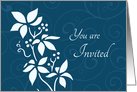 Wedding Invitation - Turquoise Blue Floral card