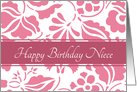 Happy Birthday Niece - White & Pink Flowers card