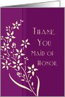Thank You Maid of Honor for Sister - Plum & Yellow Flowers card