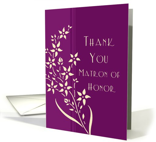 Thank You Matron of Honor - Plum & Yellow Flowers card (760625)