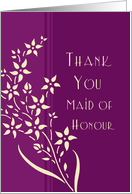 Thank You Maid of Honour - Plum & Yellow Flowers card