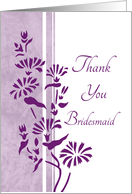 Thank You Bridesmaid - White & Purple Flowers card