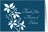 Thank You Matron of Honor - Turquoise Floral card