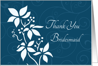 Thank You Bridesmaid - Turquoise Floral card