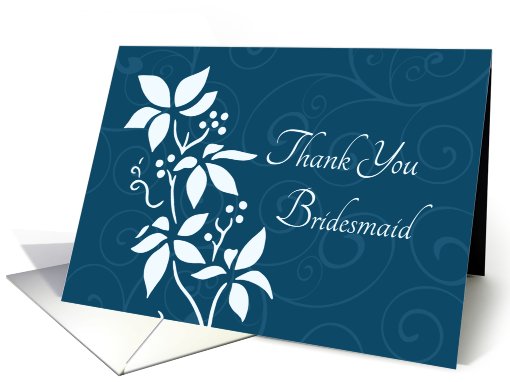 Thank You Bridesmaid for Cousin - Turquoise Floral card (763483)