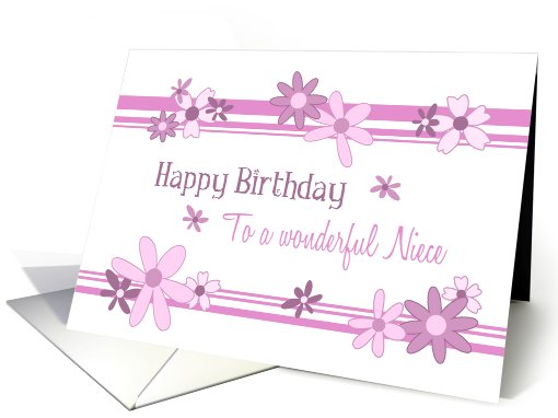 Happy Birthday Niece - Pink & Purple Flowers card (763955)