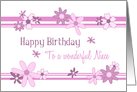 Happy Birthday Niece - Pink & Purple Flowers card