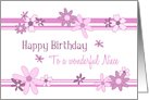 Happy Birthday Niece - Pink & Purple Flowers card