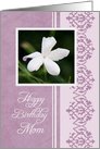 Happy Birthday Mom from Daughter - Purple & White Flower card