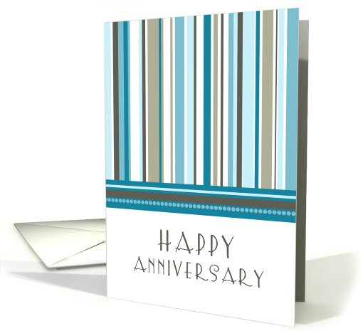 Happy Employment Anniversary - Blue Stripes card (765128)