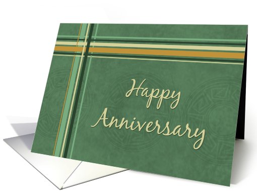 Happy Employment Anniversary - Green Stripes card (765129)