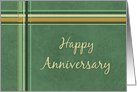 Happy Employment Anniversary - Green Stripes card