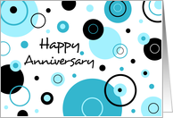 Happy Employment Anniversary - Blue Dots card