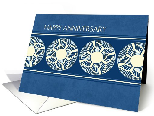 Happy Employment Anniversary - Blue & Beige card (765135)