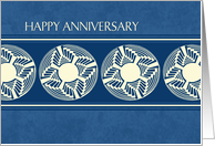 Happy Employment Anniversary - Blue & Beige card