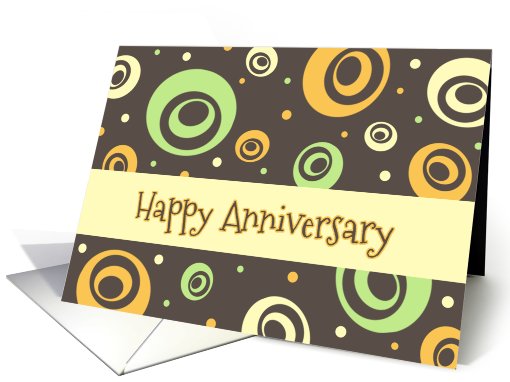 Happy Employment Anniversary - Retro Circles card (765531)