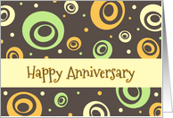 Happy Employment Anniversary - Retro Circles card